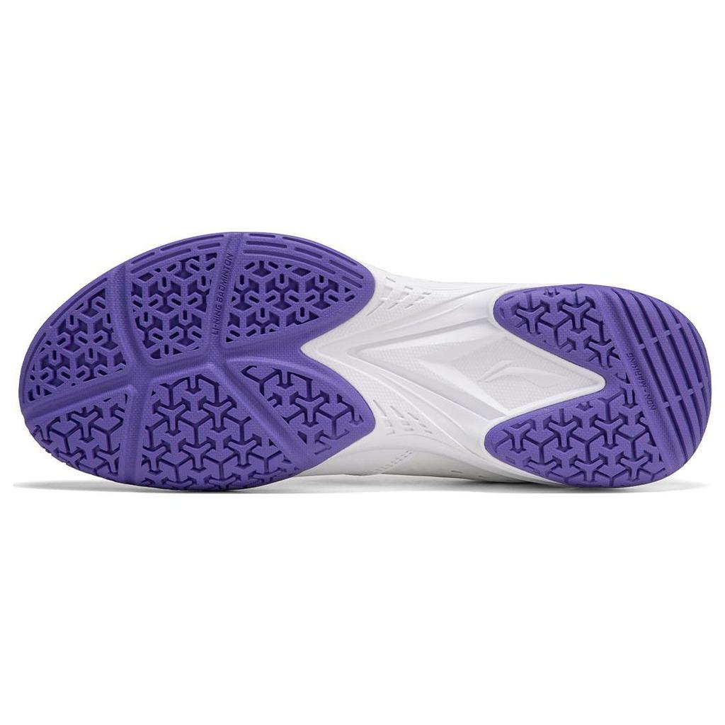 Li Ning Ace V Kollektion Dämpfung Rutschfest Abriebfest Niedriger Schaft Badminton Schuhe Unisex Weiß Lila AYTT001-4