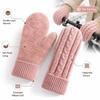 Plush Lined Winter Mittens Double Layer Thermal Mittens New Padded Fingerless Gloves  For Women