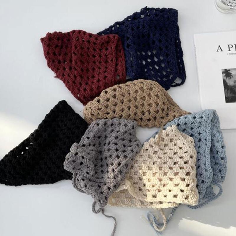 Schönes Häkel Dreieckiges Haarband Schal Gestrickter Schal Halstuch Krawatte Zurück Binden Kopftuch Modeaccessoire für Campi