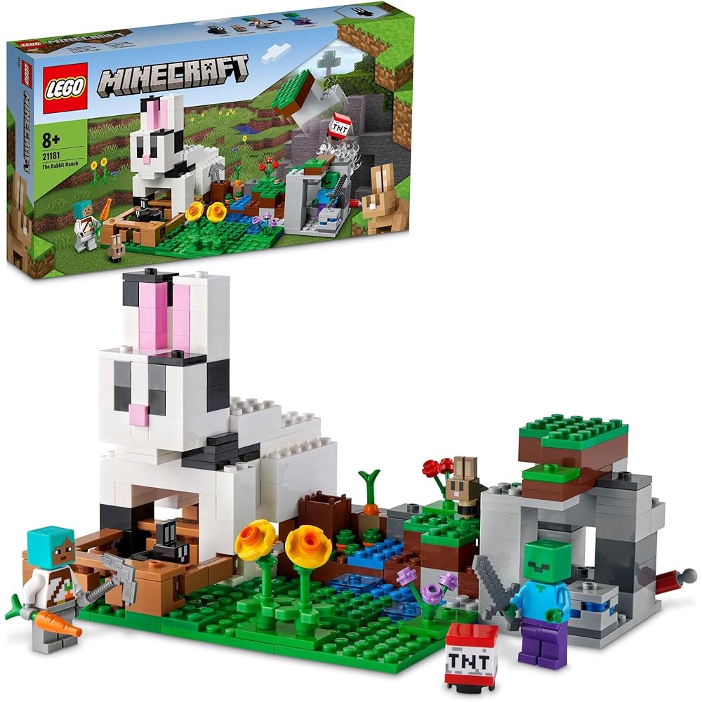 LEGO Minecraft Rabbit Farm 21181 Building Toy for Kids Ages 8 and Up, Creative Block Set, Animal Theme