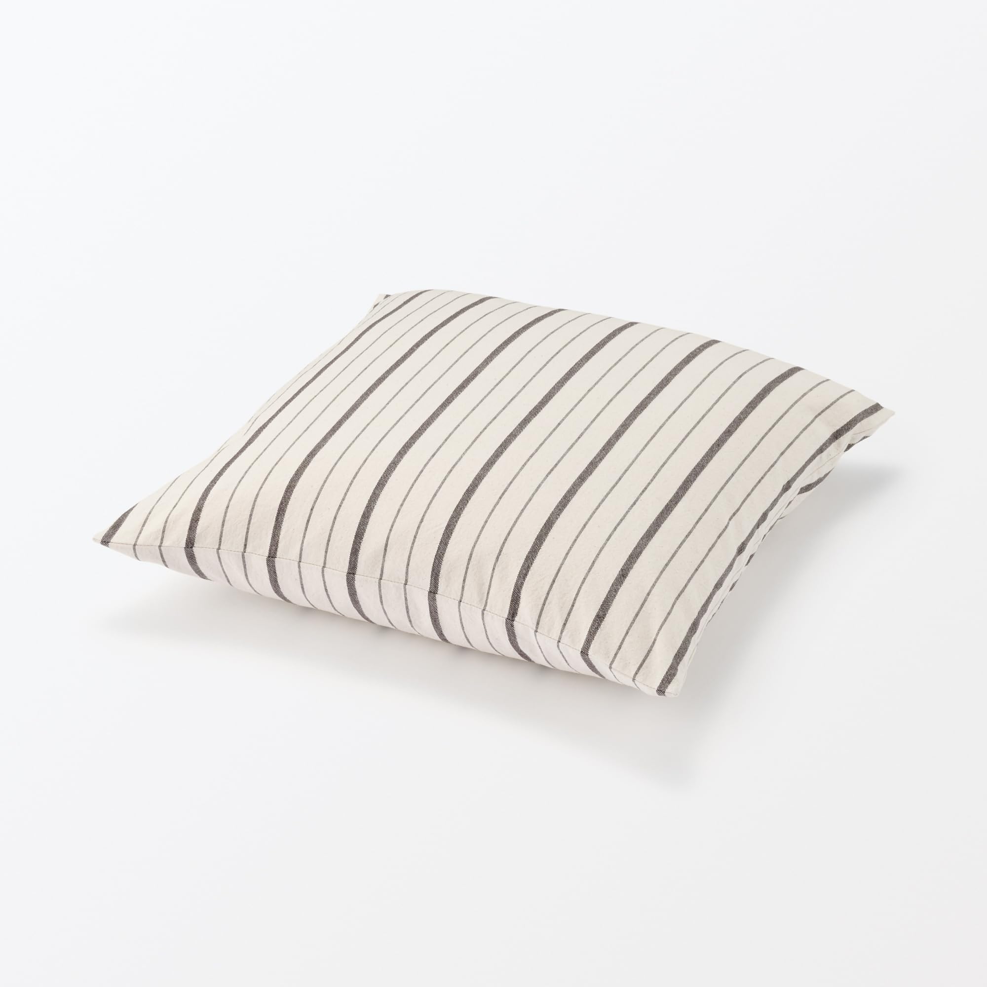 MUJI Подушка из стираного хлопка Натуральная 76420323 Наволочка, 43x43см, Полоска,