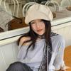 25 Early autumn new small plaid literary and retro octagonal hat women's pleated plaid large version newsboy hat