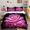 Crystal Rose Lighting Decoration Set Kid'S And Adults' Bedroom Decor, Exquisite Three-Piece Bedding Set Gift