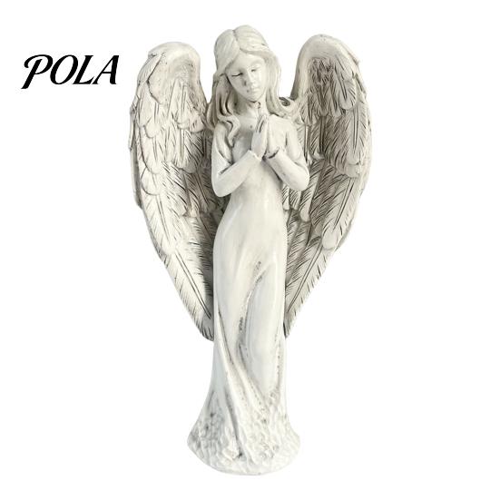 Retro Winged Angel Statue, Resin Praying Angel Figurine, Elegant Sitting Angel Sculpture for Outdoor Indoor Garden Decor