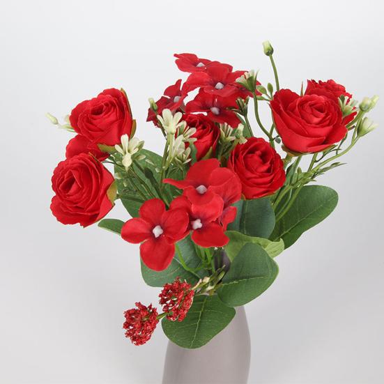 Artificial Peony Exquisite Easy Care Non-withered Fake Flower Floral Arrangement Artificial Rose Flower Simulation Flower Wedding Decor