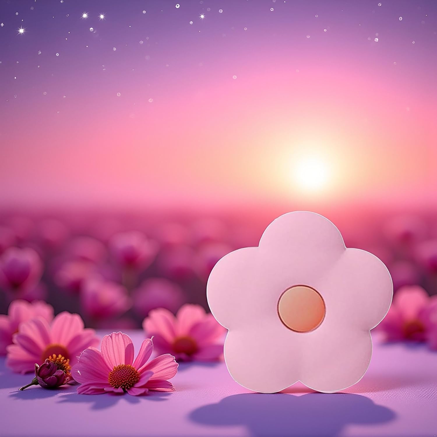 Pink Daisy Flower Phone Grip Holder, Collapsible Expandable Silicone Phone Grip, Cute 2D Phone Back Holder Grip, Cell Phone Grips, Cell Phone Grip