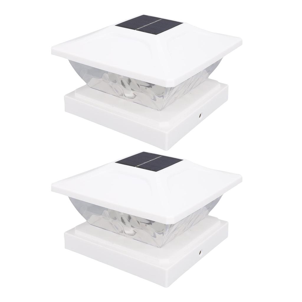2er-Pack Solar-Pfostenleuchte LED Warmweißes und Weißes Licht Wetterfest Solarbetrieben Terrassen-Zaunpfahlleuchte für Terrasse Veranda