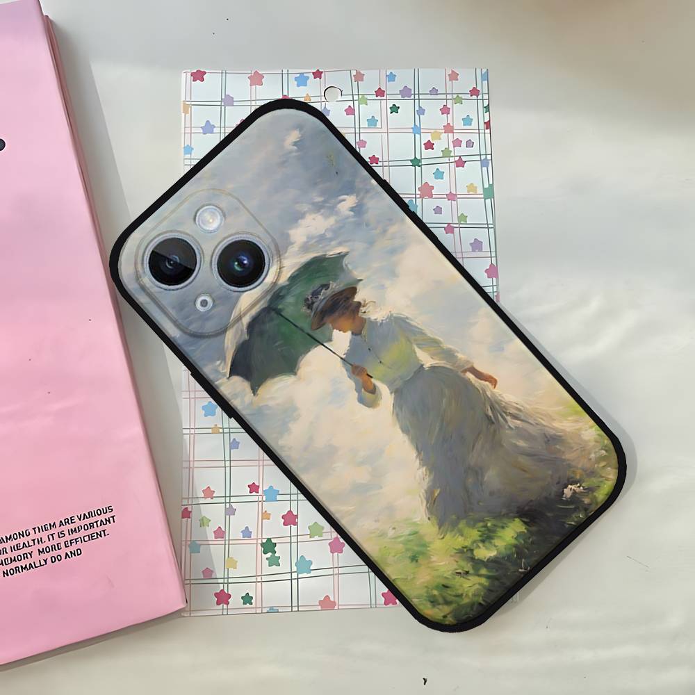 Claude Monet Art Phone Case For IPhone 1716 15 14 13 Pro Max 11 12 Mini X Xs XR Black Silicone Cover