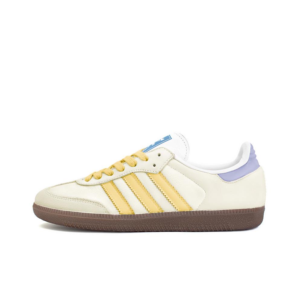 Adidas Originals SAMBA OG Slip Resistant Abrasion Resistant Low top Skateboard Shoes Unisex Yellow White B75806(Team354-)