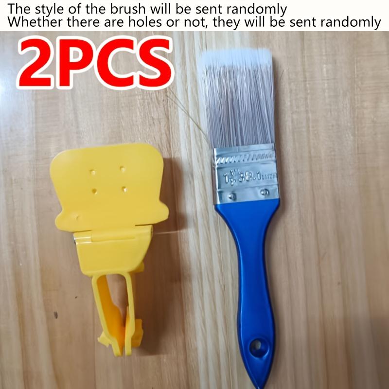 2pcs Blue Faux Fur Paint Brushes with Red Handles - No Power Needed, Durable Plastic & Synthetic Fiber for Kitchen, Bathroom, Living Room, Outdoor Use