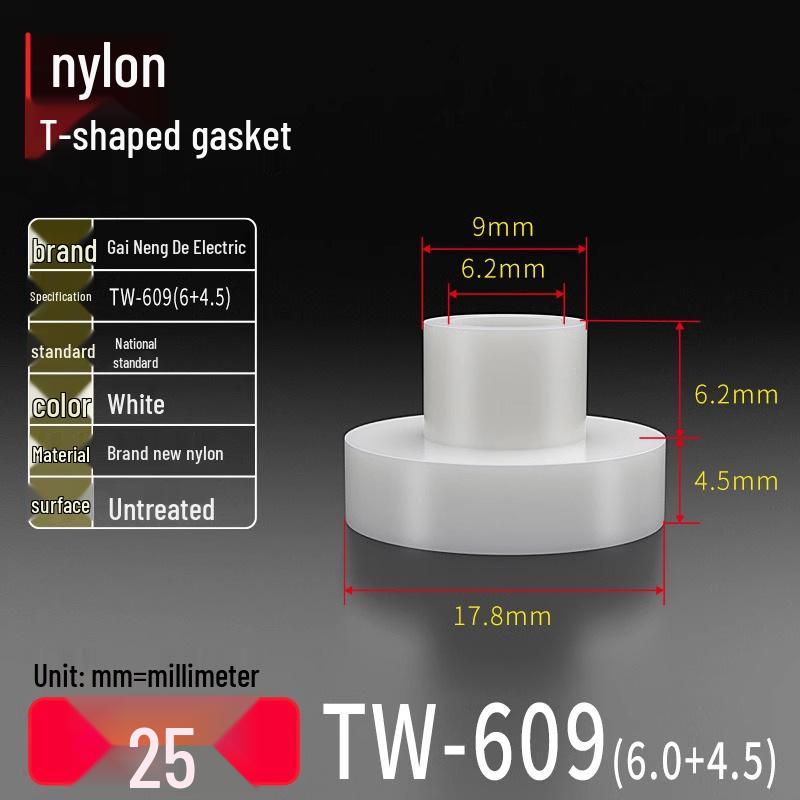 T-förmiger Nylon-Kunststoff-Dichtungsring und Schraubwellenhülse (Für dich: M2-M35)