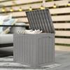 73L Plastic Garden Storage Box, Outdoor Storage Box with Handles, Waterproof Outdoor Storage Container, Khaki