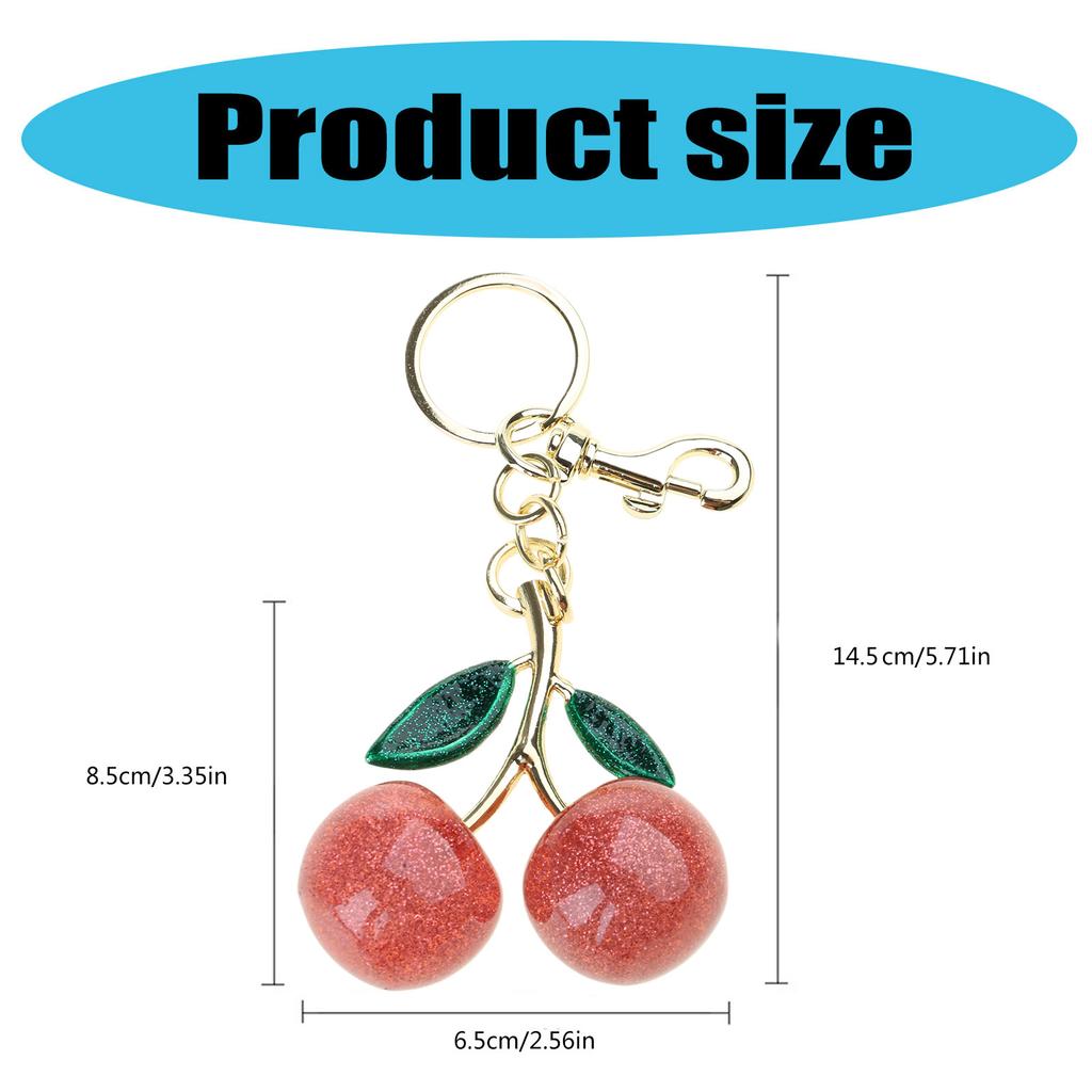 Fashionable Cherry Shaped Keychain Adorable Cherry Fashion Key Chain Stylish Keyrings Jewelry for Car Keys or Bags