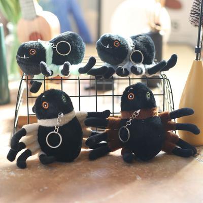 Pendentif mignon d'araignée noire, petit, jouet en peluche, poupée, dessin animé, ornement à suspendre au sac, porte-clés, poupée