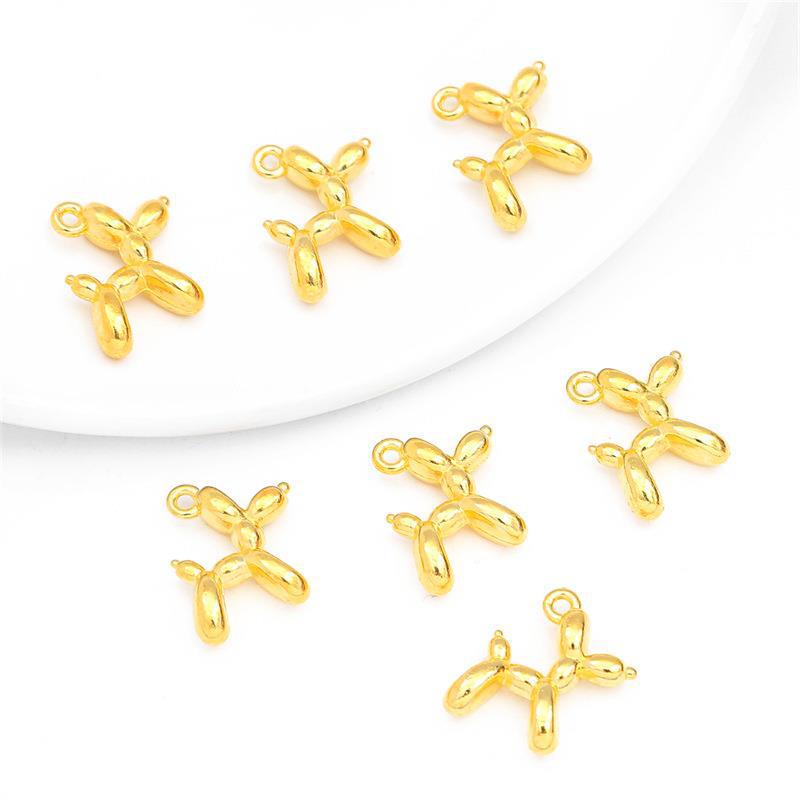 3D Colorful Balloon Puppy Alloy Pendant for DIY Jewelry Making