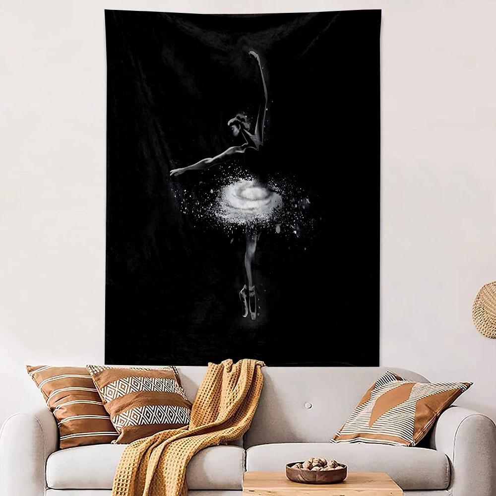 Japanese Geisha with Red Umbrella Patterned Tapestry Decorative Wall Hanging, Home Bedroom Living Room Decor