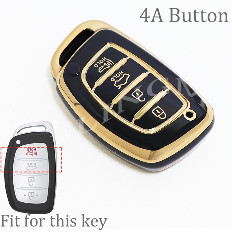 4 Button Car Key Case Cover For Hyundai Avante Sonata Santa Fe Tucson Elantra Azera Creta