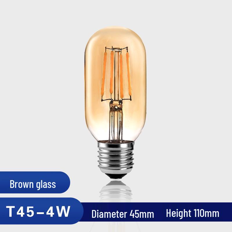 Vintage T45 Edison LED Filament Bulb E27, 220V - Decorative Glass Lighting