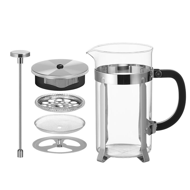 Stainless Steel French Press Coffee Maker,Insulated Coffee Presswith 4 Filters System,Manual Brewer for Tea,Camping & Travel