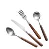 ZISIZ Walnut Handle Stainless Steel Cutlery Set