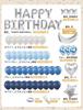 Mot Zero Birthday Balloon Set Party Decorations Balloons Confetti Ribbon Tape Blue Unisex Celebration