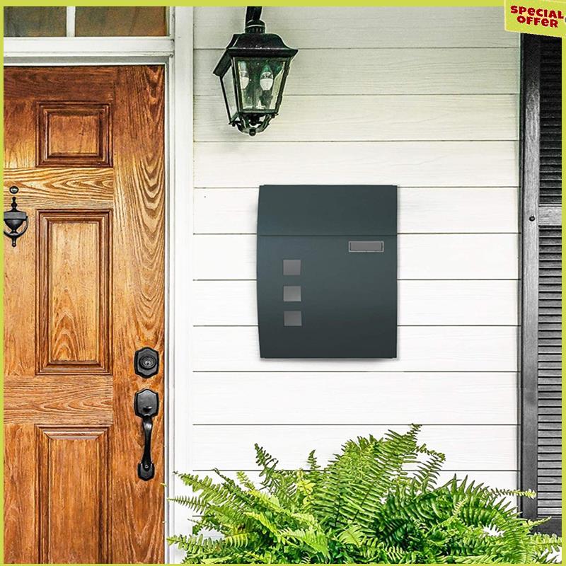 

A34R Wall Mounted Post Box Waterproof Mailbox For Outside Secure Letter Box For Home Letter Box Wall Mounted Postbox NONE серый