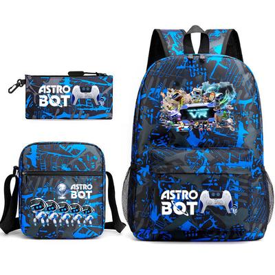 Novo robô astro, robô cósmico, conjunto de três peças, mochila escolar, pasta, estojo, mochila.