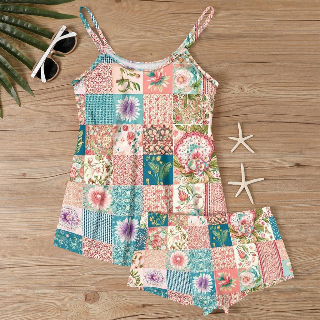Women's Fashion Printed Two-Piece Slimming Swimsuit