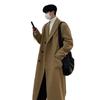 Men's Korean Style Mid-Length Over-the-Knee Wool Coat - Thick, Loose, Trendy Winter Windbreaker
