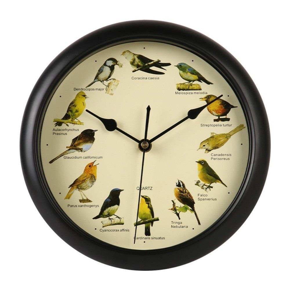 Sound Feature Wall Hanging Clock 10 Inch Musical Wall Clock Singing Bird Clock  Room Decoration