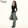 Woodpecker Women's V-Neck Slim Fit Long Sleeve T-shirt