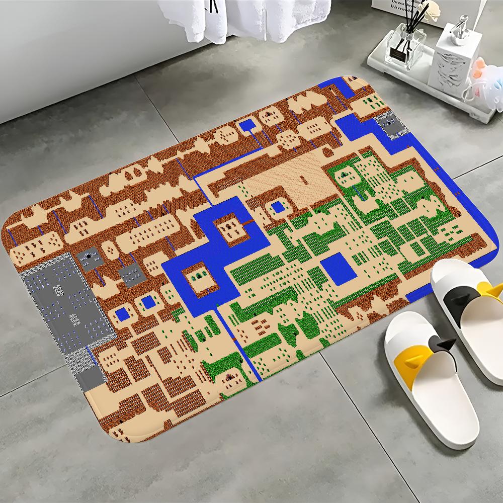 Zelda map Floor Mat Bathroom Mat Kids Room Bedroom Decoration Balcony Anti-Slip Doormat Living Room Welcome Rug