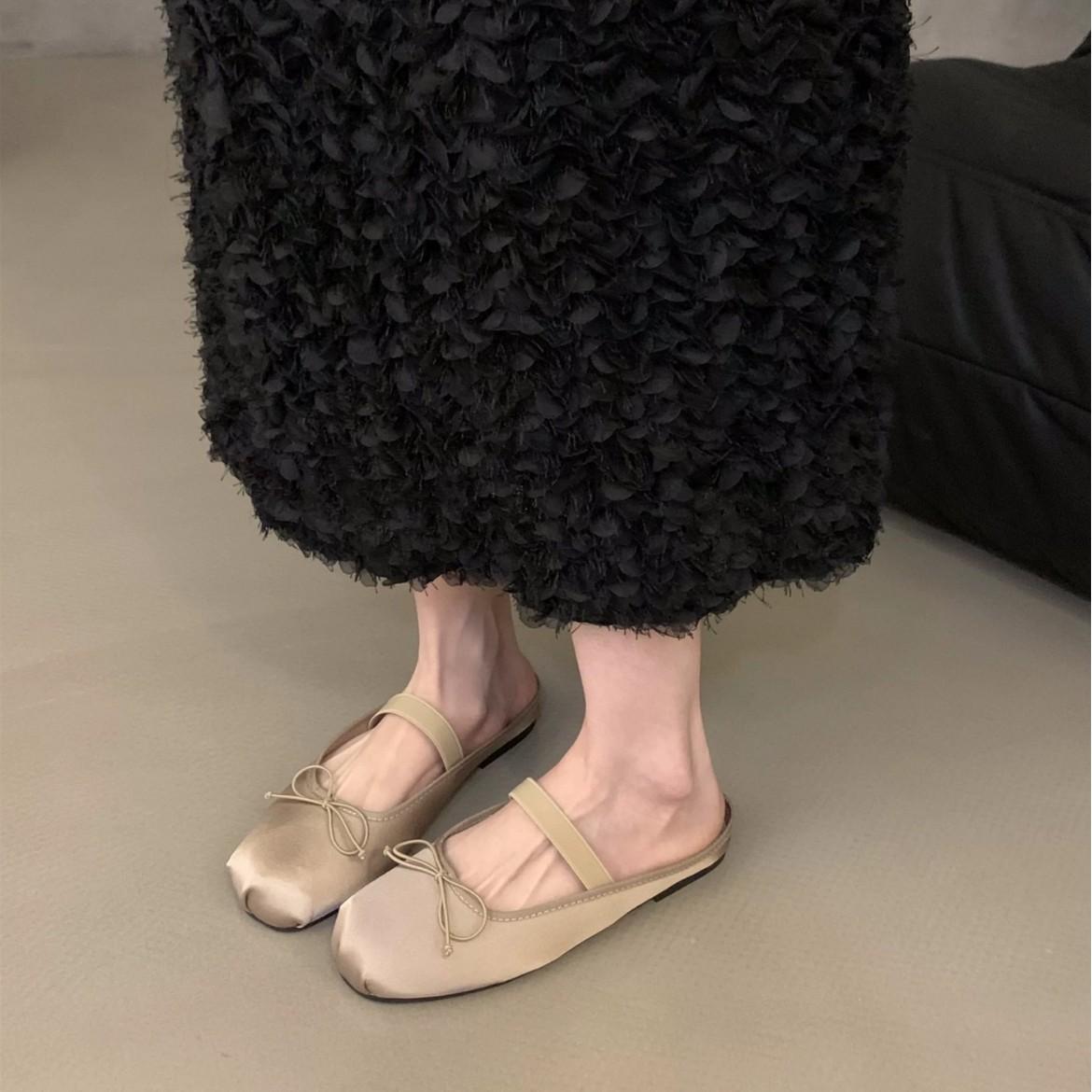 

Плоская обувь сумка голова полутапочки туфельки феи носить Мэри Джейн одинарная обувь балетки 40 абрикосовый