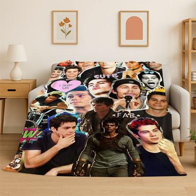 DOB Actor Dylan O’Brien Flannel Blanket Soft Warm Throw Blanket for Bedroom Living Room Bed Travel Camping Picnic Gift