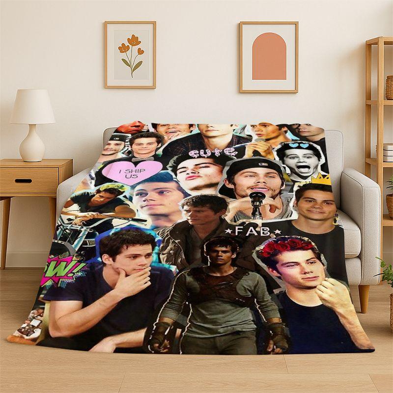 DOB Actor Dylan O’Brien Flannel Blanket Soft Warm Throw Blanket for Bedroom Living Room Bed Travel Camping Picnic Gift