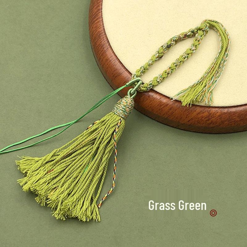 Tibetan Handwoven Cotton Tassel Keychain & Car Pendant with Four-Strand Braid