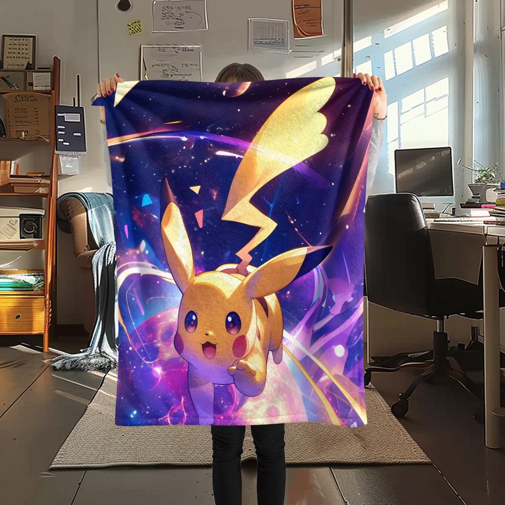 Pikachu and Eevee  Print Flannel Blanket, High quality Comfortable for All Seasons, Home Decor, Warmth and Comfort
