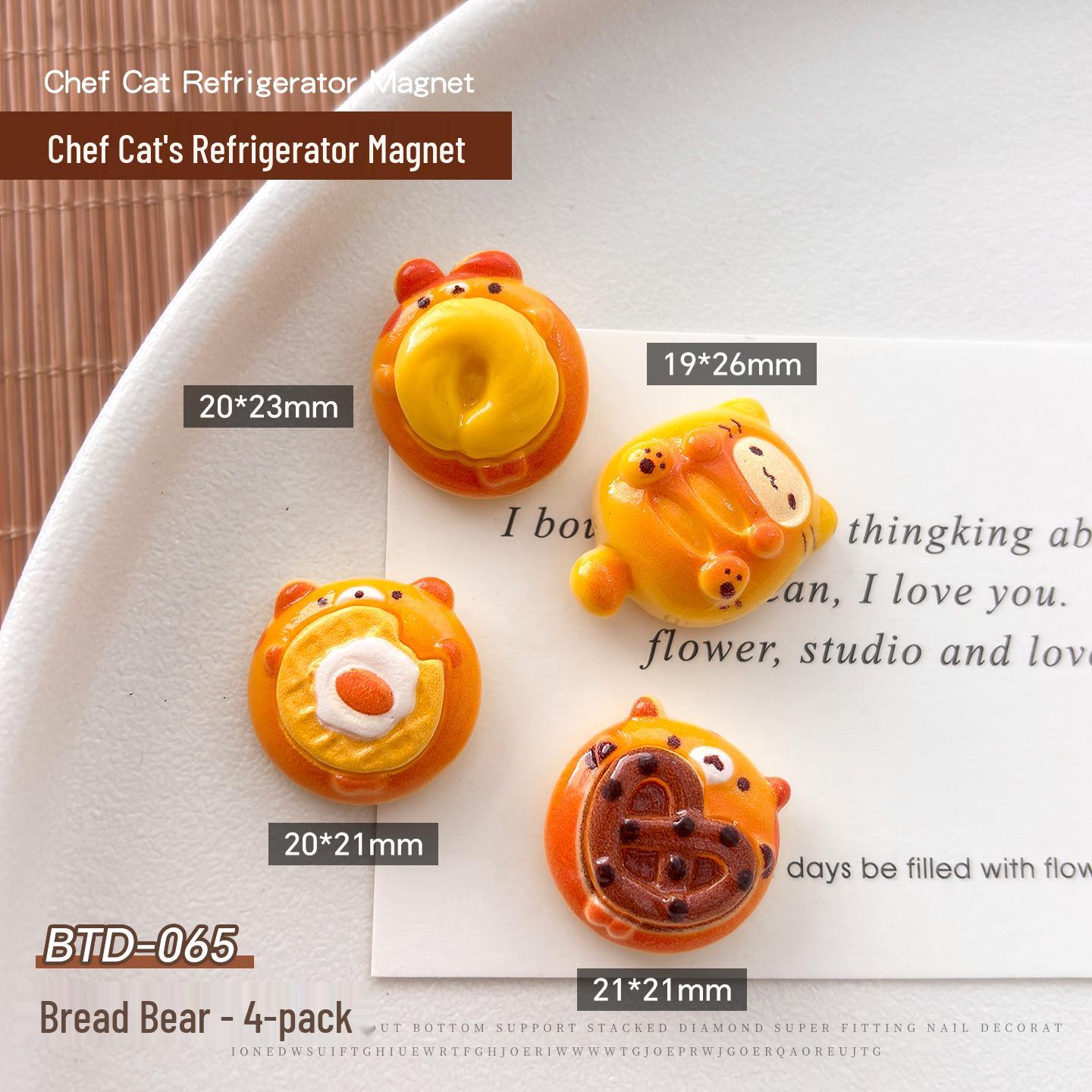 Creative Cartoon Bread Fridge Magnets: Cute Mini Food Stickers for Home Décor