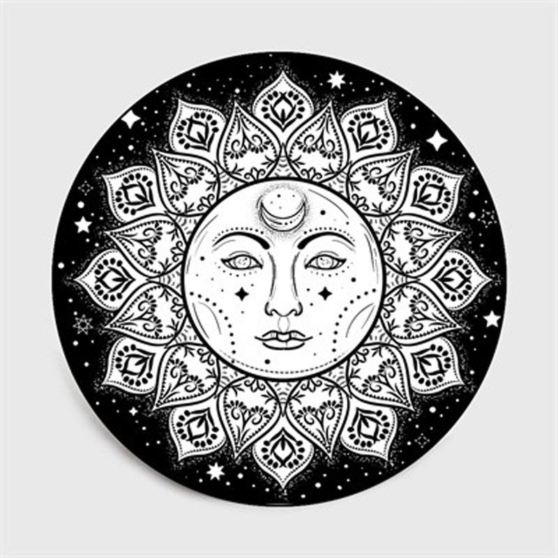 Ethnischer Mandala-Rundteppich für Wohnzimmer, Retro-Totem, Schlafzimmer, Hängekorb, Stuhl, Bodenmatte, rutschfest, Kinderzimmerteppiche, Gebetsmatte