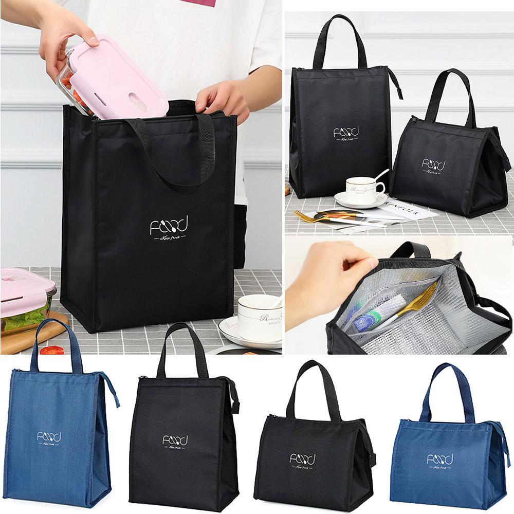 Unisex Office Hand Zip Handbags Thermal Insulated Lunch Bags Picnic Bag Food Tote Cooler Bags