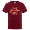 Letter, Brooklyn, New York City, Usa T Shirt Men Fashion O-Neck Tshirts Summer Cotton Tops Fashion Loose Street Hip Hop T-Shirts