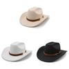 Traditional Tibetan Style Western Cowboy Hat With Wool Felt For Men And Women Summer Sun Protection