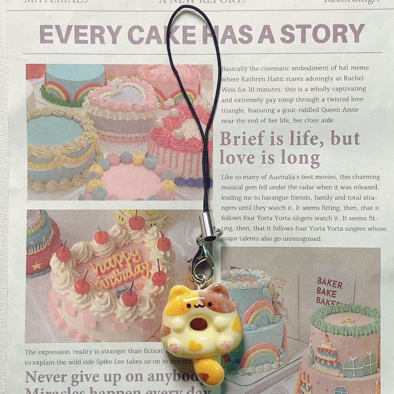 

New Design 1 Piece ABS Kawaii Donuts Cats Mobile Phone Charm Strap Cute Animal Keychain cord Lanyard Decorations for Airpod Case Nylon / Spandex
