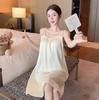 New Sexy Pajamas Women's Summer Pure Desire Wind Straps Suspender Pajamas Women's Solid Color Loungewear with Chest Pads
