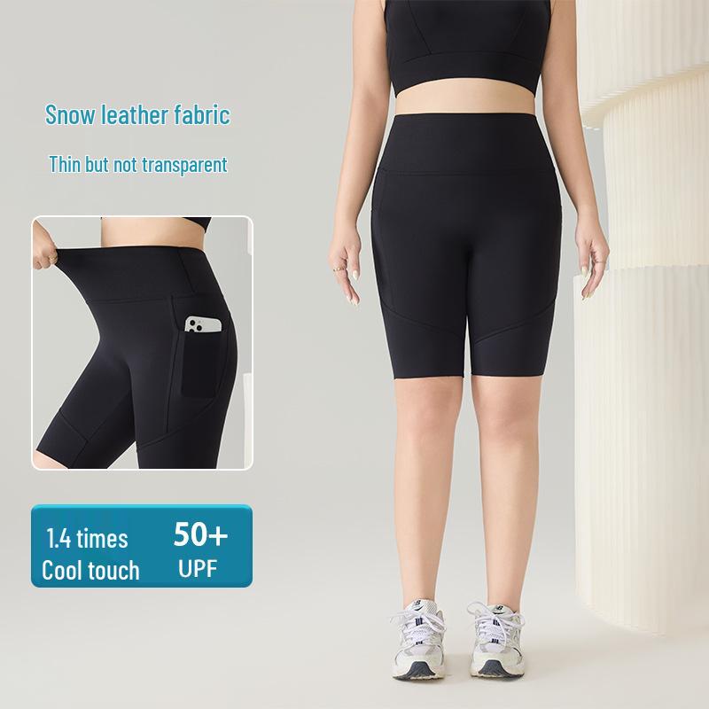 

Женские велосипедные и беговые фитнес-шорты средней длины больших размеров с двойными карманами 9XL