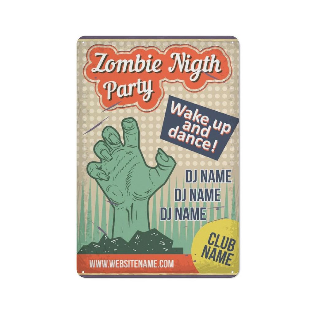 1 Pack Vintage Metal Tin Sign with Rusted Distressed Details for Home Wall Decor, Two Sizes 20x30cm or 30x40cm Available