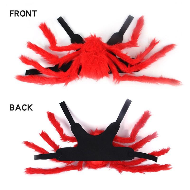 Pet Halloween Christmas Costume Harness Vest Cats Dogs Small Breeds Spider Themed Outfit Black Red