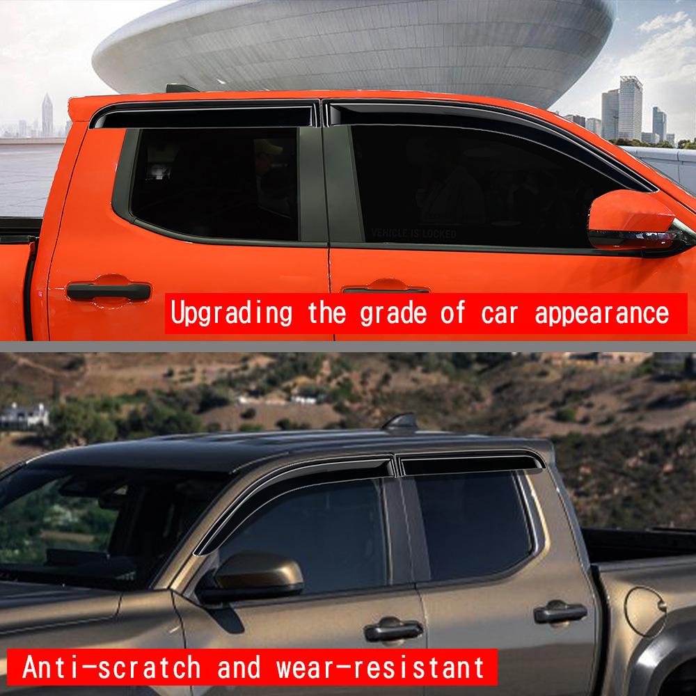 For Toyota Tacoma 2024 Car Window Rain Eyebrows Rain Proof Window Strips Tacoma 2024 Sunshade