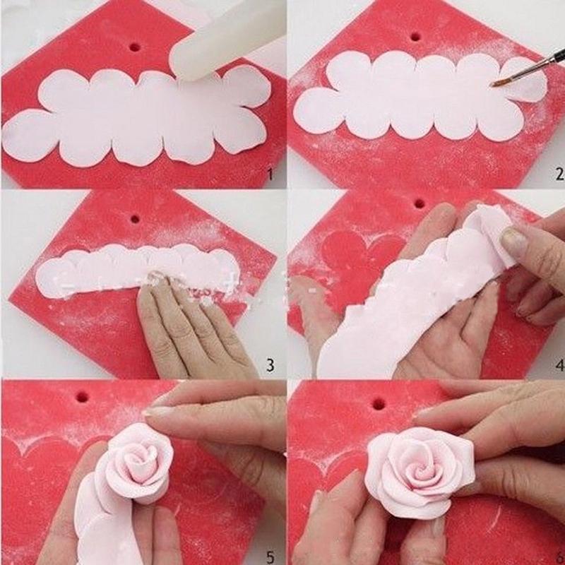 Instrumente 3Pcs 3D Rose Flower Cutter Mold Sugarcraft Fondant Cake Coacere Decorare