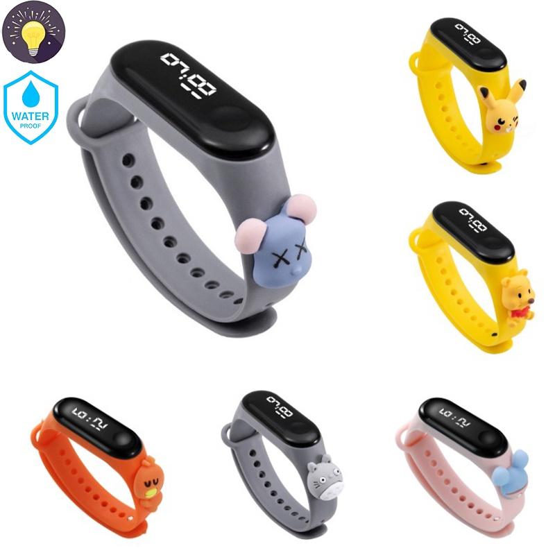 Disney Pokemon Pikachu Dětské LED hodinky Dotykový displej Silikonový řemínek Vodotěsné Školní dárek